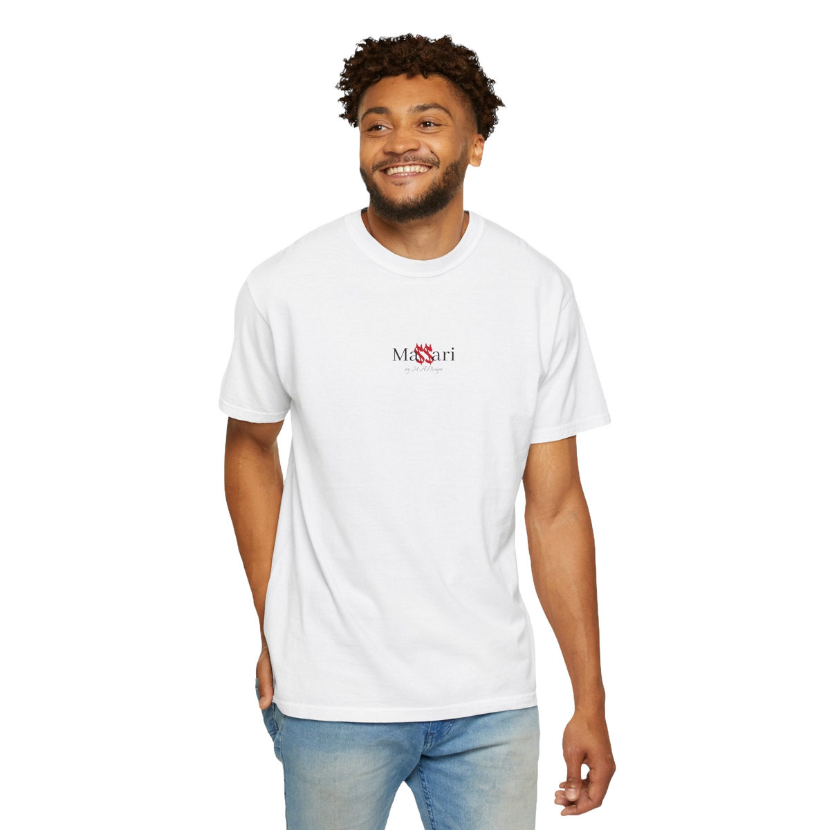 Massari My Name Comes Up in Rooms – Garment-Dyed T-Shirt – freigestellt