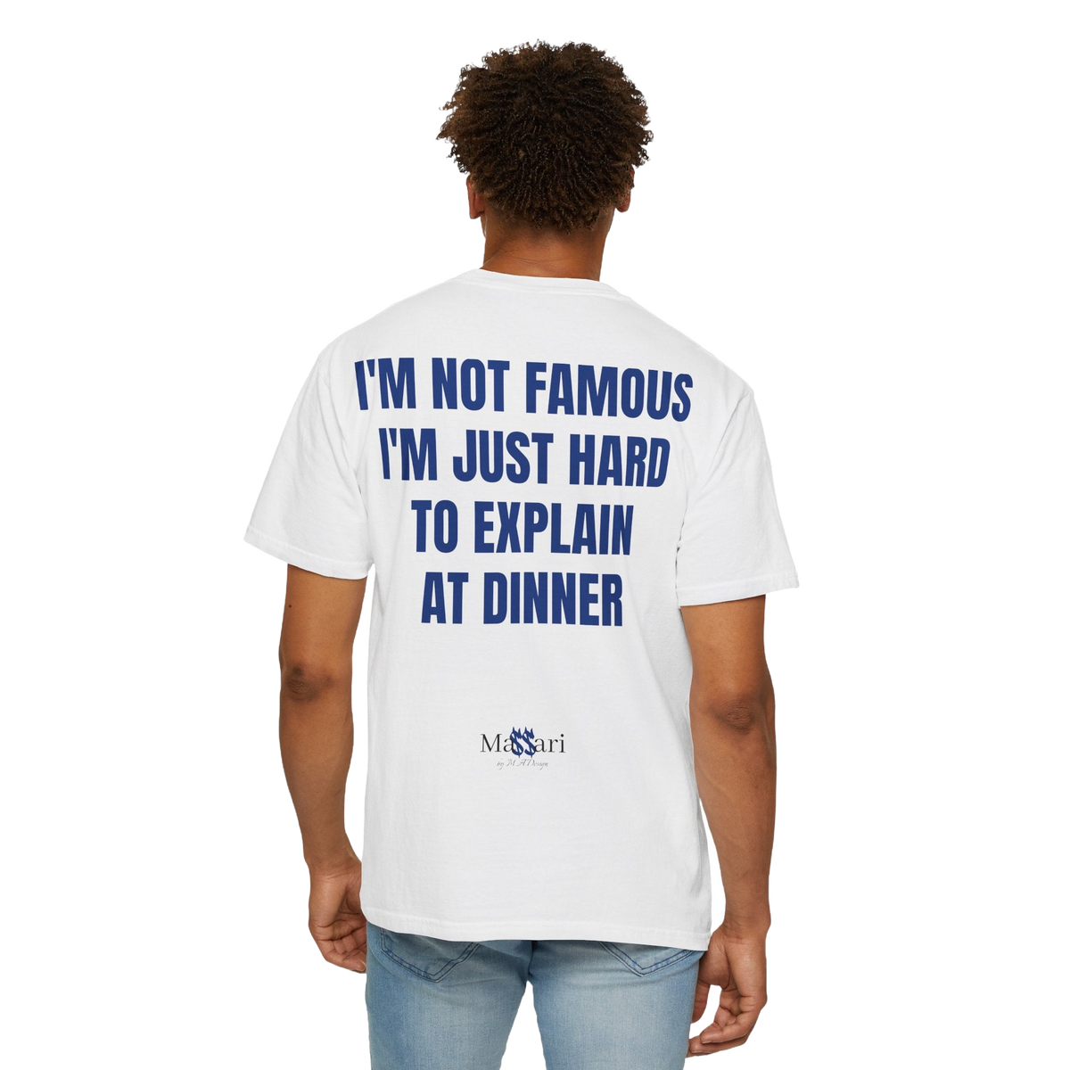Massari I'm Not Famous – Garment-Dyed T-Shirt – freigestellt